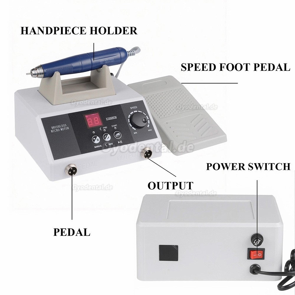 YD-BM003 B&uuml;rstenloser Mikromotor Dentallabor Polierer Schleifer Gravur 50.000 U/min Handst&uuml;ck